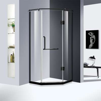 stainless steel clear glass bathroom steam shower rooms and hinged open black color shower cabinets