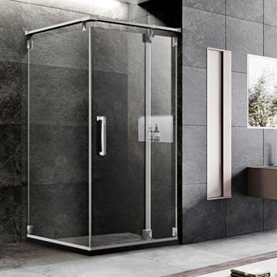 bathroom aluminum profile four side shower hinged glass door simple hidden shower enclosure for public use