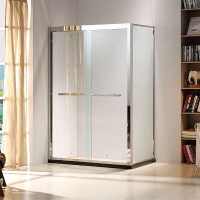 hot selling bathroom stainless steel tempered glass enclosed shower cubicle 2 sided frame sliding glass doors shower enclosure