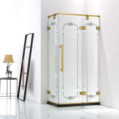 Corner Pivot Folding Door Bathroom Nano Glass Shower Enclosure bathtub 8mm temper glass shower stall