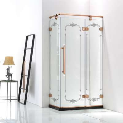 stainless steel  frameless hinges open door complete standard bathroom luxury enclosed  temper glass prefab modular shower room