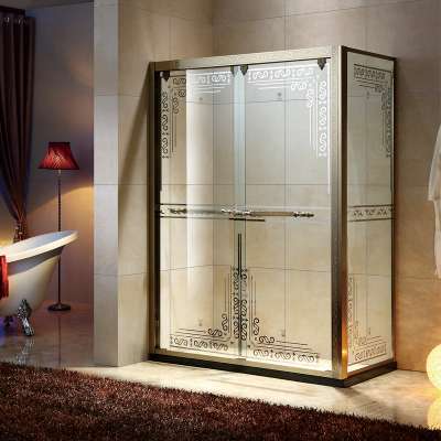 bathroom free standing square shape 8mm temper glass door complete luxury shower cubicle