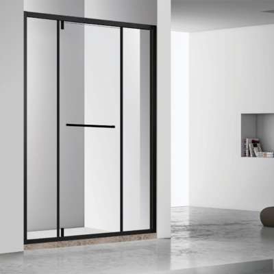 aluminum framed triple  glass screen folding shower door 3 pieces  sliding extend shower panels