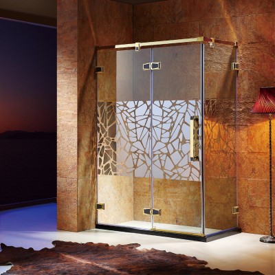 2 piece luxury metal fiberglass shower stall  steel square multi -functional customized glass hinge indoor shower enclosure